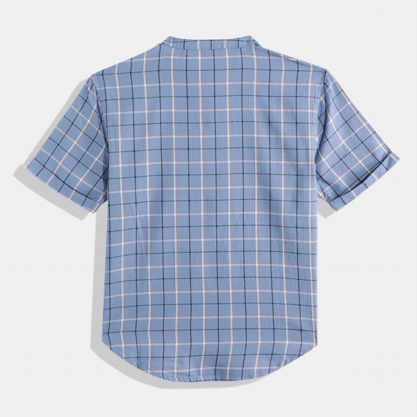 United Colors of Benetton Boys Cotton Windowpane Checked Casual Shirt