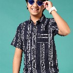 V-Mart Boys Opaque Striped Casual Shirt