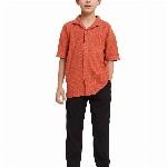 Rare Ones Boys Cuban Collar Jacquard Shirt
