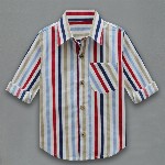 A.T.U.N. Boys Multicoloured Classic Striped Cotton Casual Shirt