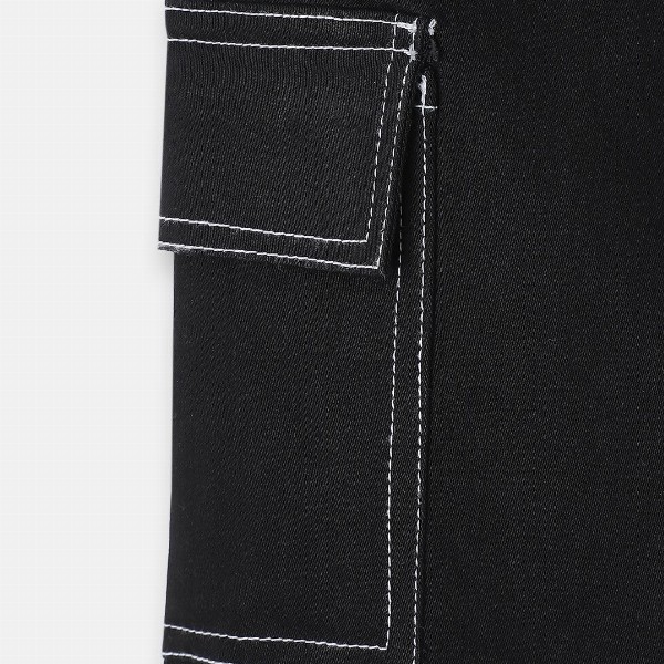 Urbano Juniors Boy's Black Loose Baggy Fit Washed Denim Cargo Jeans with Stretchable