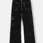 Urbano Juniors Boy's Black Loose Baggy Fit Washed Denim Cargo Jeans with Stretchable