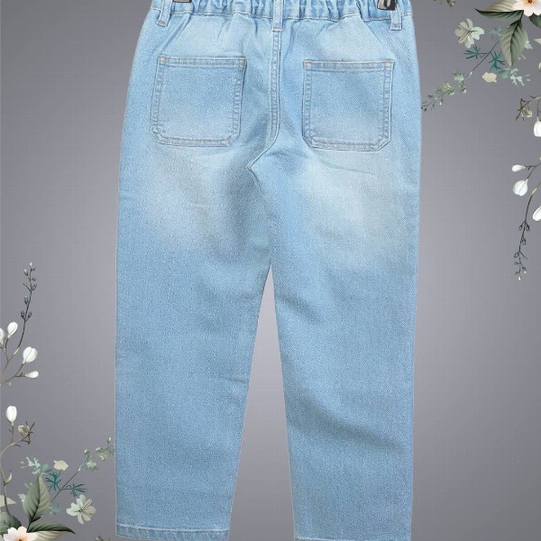 HERE&NOW Boys Relaxed Fit Mid-Rise Slash Knee Stretchable Jeans