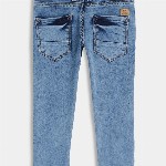 HERE&NOW Boys Blue Slim Fit Mid-Rise Heavy Fade Acid Wash Stretchable Jeans