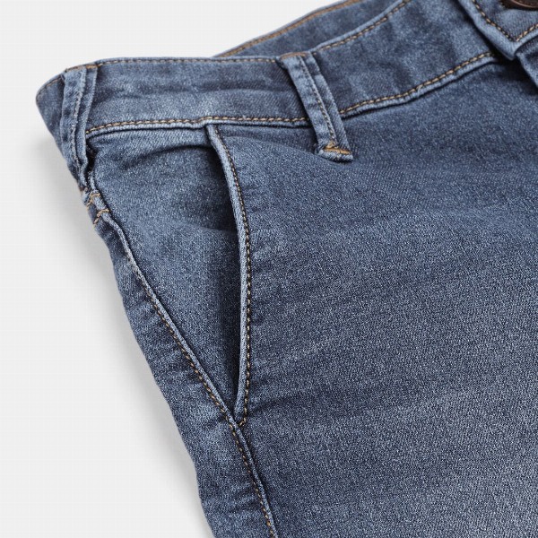 HERE&NOW Boys Blue Slim Fit Low Distress Light Fade Stretchable Jeans