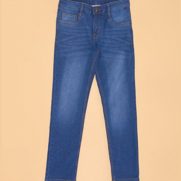 Pantaloons Junior Boys Slim Fit Mid-Rise Low Distress Light Fade Jeans