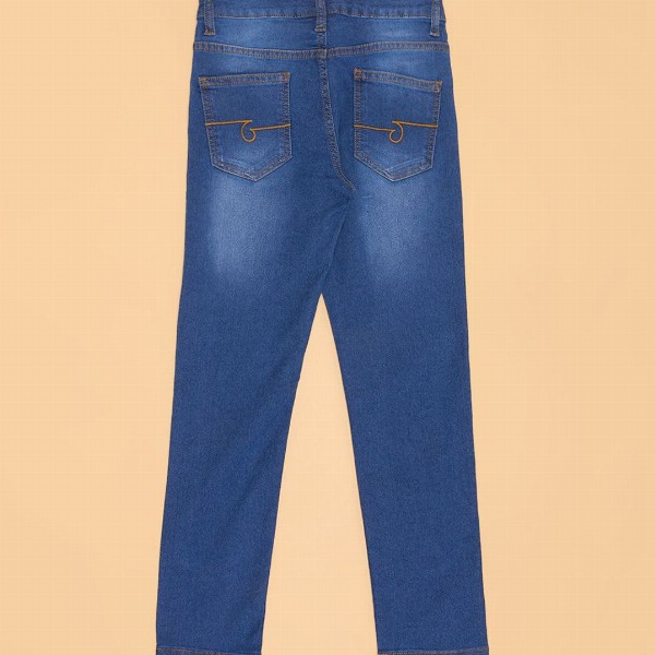 Pantaloons Junior Boys Slim Fit Mid-Rise Low Distress Light Fade Jeans