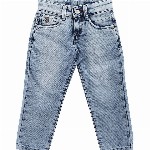 U.S. Polo Assn. Kids Boys Blue Slim Fit Clean Look Heavy Fade Cotton Jeans