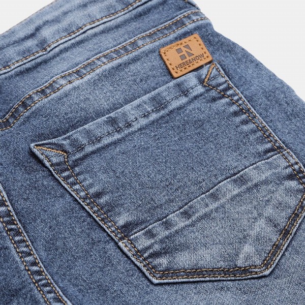 HERE&NOW Boys Blue Slim Fit Heavy Fade Stretchable Jeans