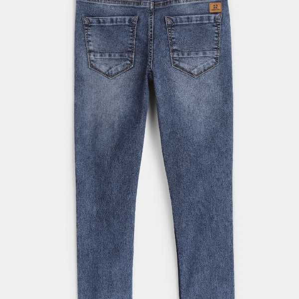 HERE&NOW Boys Blue Slim Fit Heavy Fade Stretchable Jeans