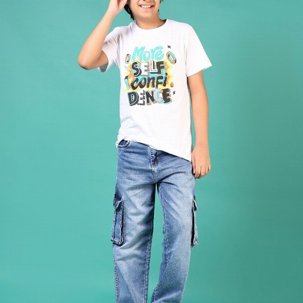 V-Mart Boys Jogger Slash Knee Light Fade Jeans