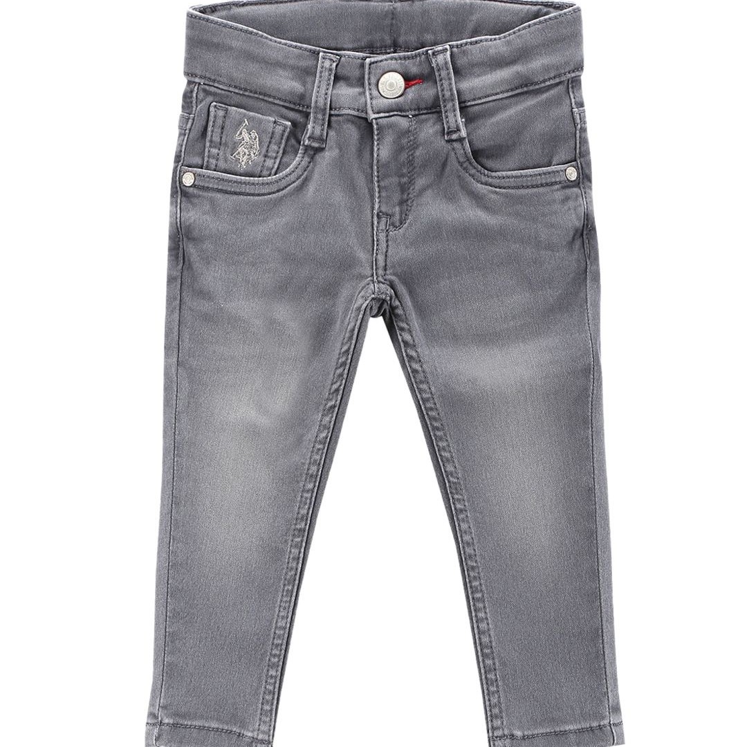 U.S. Polo Assn. Kids Boys Slim Fit Whiskers & Chevrons Light Fade Stretchable Jeans