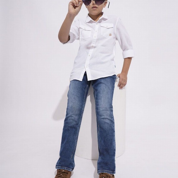 Jack & Jones Junior Boys Straight Fit Denim Cotton Heavy Fade Jeans