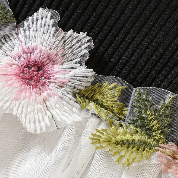 BAESD Girls Floral Flutter Sleeve Net Fit & Flare Dress