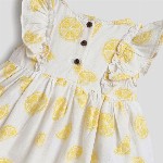 Somersault Girls Lemon Slice Printed Fit & Flare Dress