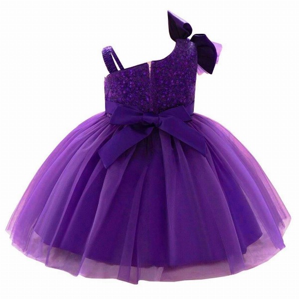 Miss & Chief Embellished Embroidered One Shoulder Net A-Line Dress