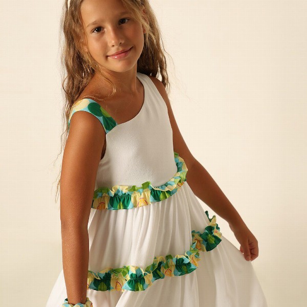 Vero Moda Girls Ruffled Sleeveless Tiered Fit & Flare Dress