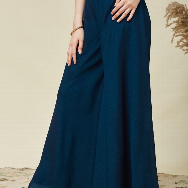 CurlyTales Floral Embroidered Georgette Fit & Flare Dress