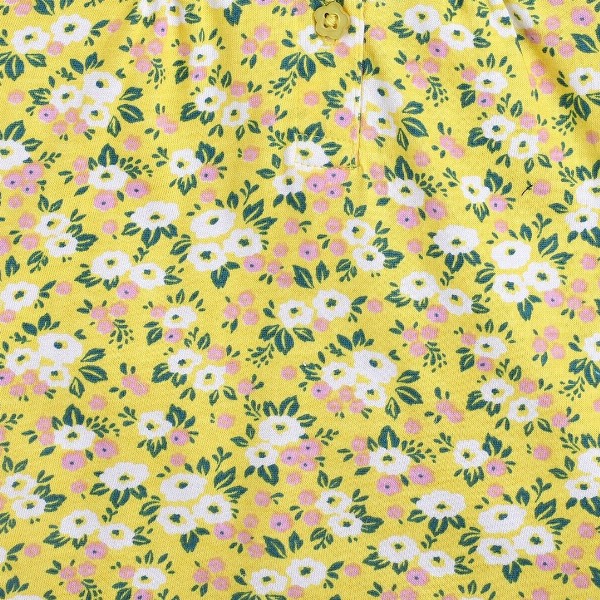 BUMZEE Girls Yellow & White Floral A-Line Dress