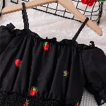 Miss & Chief Girls Conversational Printed Fit & Flare Midi Dress