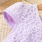 BAESD Girls Self Design Embroidered Ruffled Fit & Flare Dress