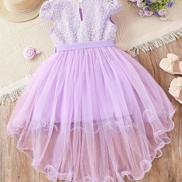 BAESD Girls Self Design Embroidered Ruffled Fit & Flare Dress