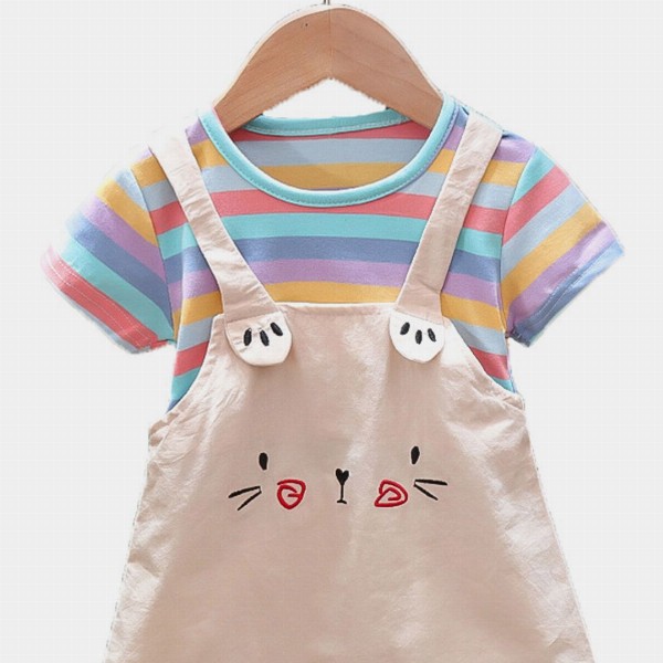 YK Colourblocked Cotton Pinafore Dress