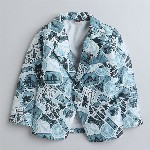 BAESD Boys Notched Lapel Collar Single-Breasted Blazer with Trouser & T-Shirt 3-piece Suit