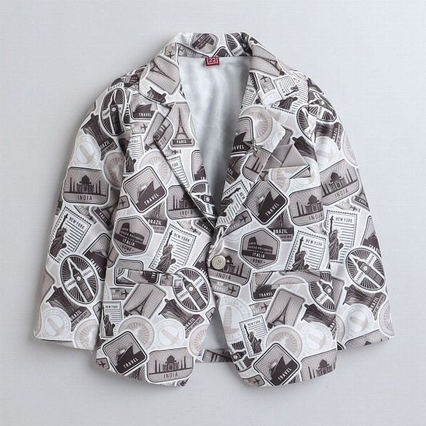 BAESD Boys Notched Lapel Collar Single-Breasted Blazer with Trouser & T-Shirt 3-piece Suit