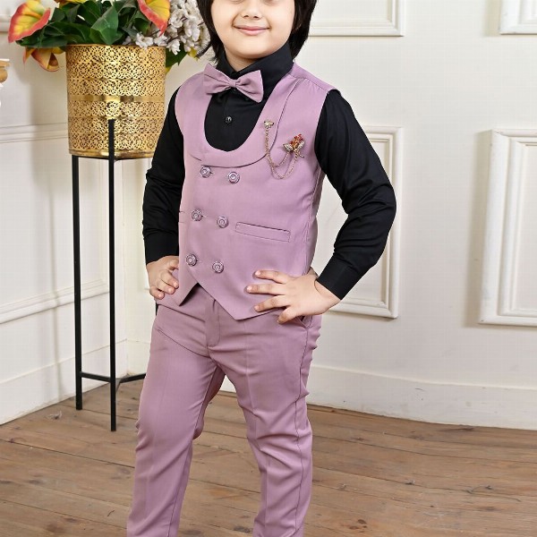 BT DEZINES Boys Double-Breasted Three-Piece Suit