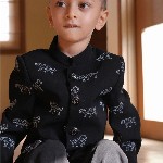 Funny Bones Clothings Boys Embroidered Bandhgala Jodhpuri Blazer With Trousers