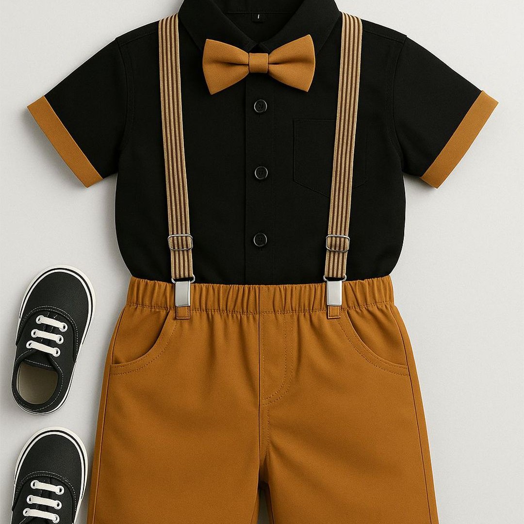 TOGEPI Boys Pure Cotton Shirt with Shorts