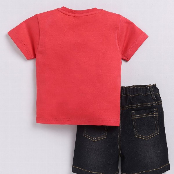 Dollar Boys Round Neck Printed T-shirt with Shorts