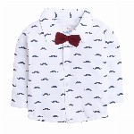 BUMZEE Boys Maroon & White Printed Shirt with Trousers