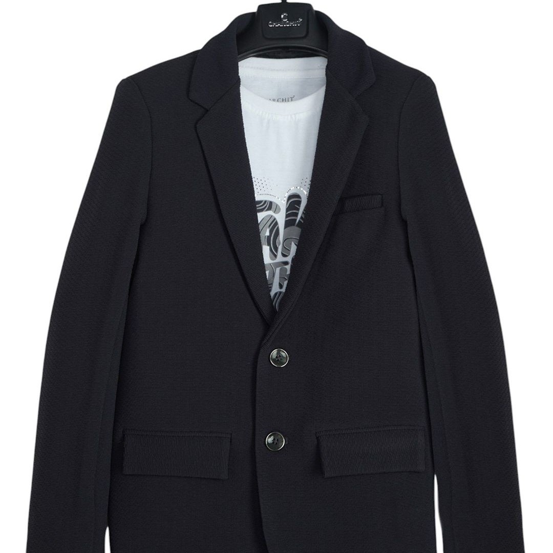 CHARCHIT Boys Solid Party Blazers and T-Shirt