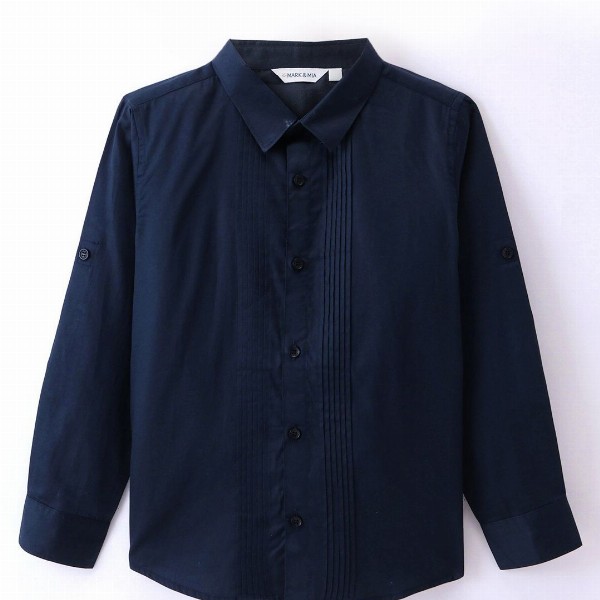 Mark & Mia Boys Pleated Cotton Casual Shirt With Suspender & Bow Detailing