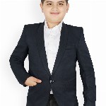 SG YUVRAJ Boys Navy Blue Solid Single Breasted Party Blazers