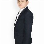 SG YUVRAJ Boys Navy Blue Solid Single Breasted Party Blazers