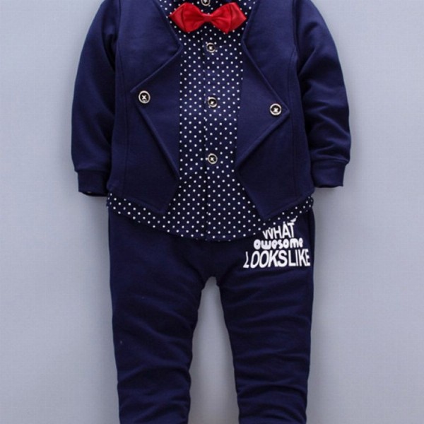 Hikuj Boys 2-Piece Blazer-Attached-Shirt with Trousers