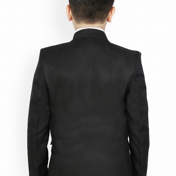 SG YUVRAJ Boys Black Solid Party Tuxedo Blazer