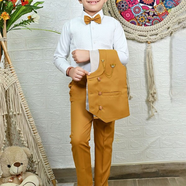 BT DEZINES Boys 3-Pcs Double-Breasted Party Suit