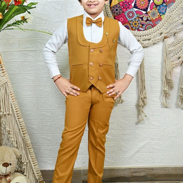 BT DEZINES Boys 3-Pcs Double-Breasted Party Suit