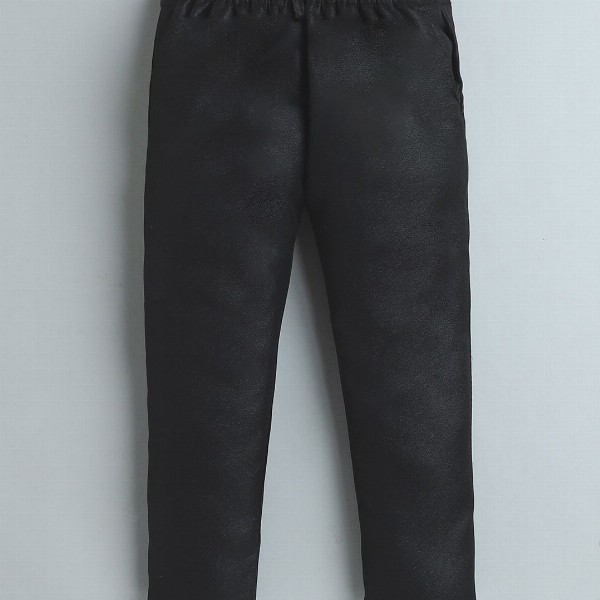 BAESD Boys Self Design Single-Breasted Mandarin Collar Double Vent 2-Piece Suit