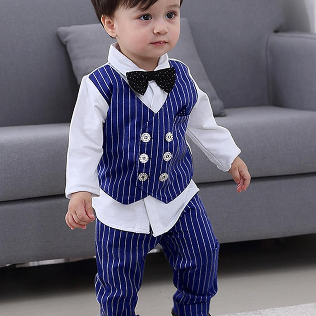 BELLIZA Kids Unisex Shirt with Attached Waistcoat & Trousers