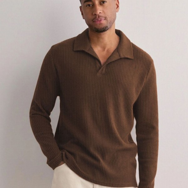 Genzy Men Self Design Polo Collar Relaxed Fit T-shirt