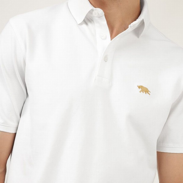 Andamen Men Solid Polo Collar Cotton T-Shirt