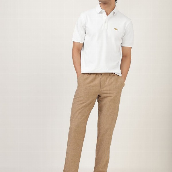 Andamen Men Solid Polo Collar Cotton T-Shirt