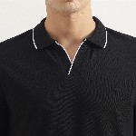 United Colors of Benetton Men Solid Polo Collar Cotton T-shirt