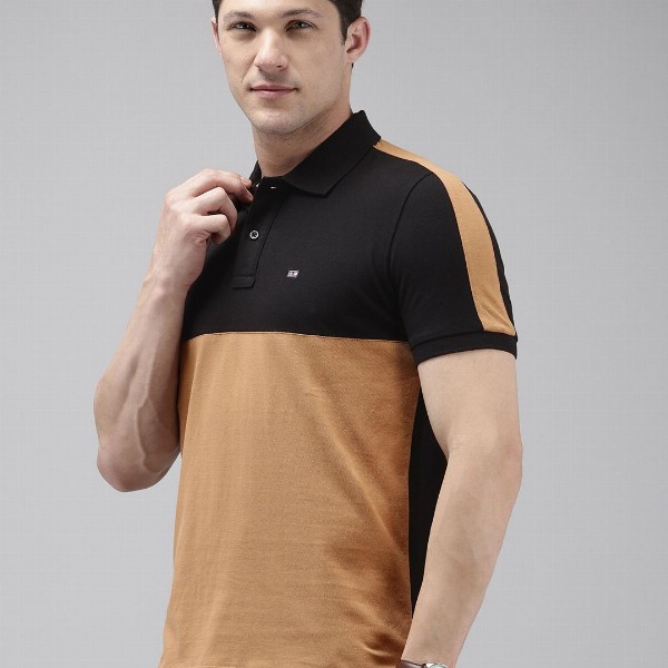 Arrow Colourblocked Polo Collar T-shirt
