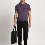 THE BEAR HOUSE Men Solid Regular Fit Cotton Polo Collar T-Shirt